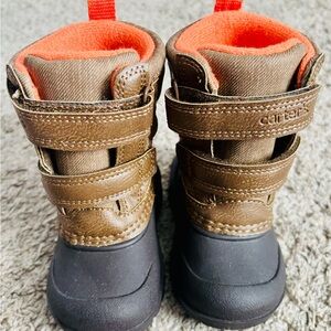Carter's Brown and Orange Kids Snow Boots